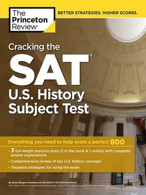 cover image of Cracking the SAT U.S. History Subject Test